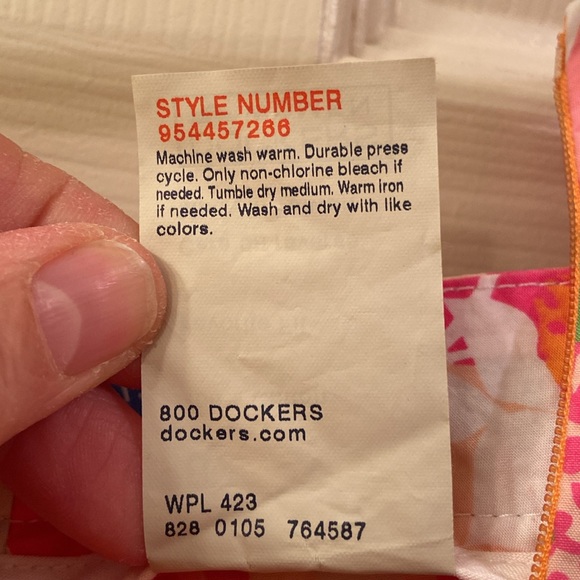 Dockers Woman’s Skort Golf Skirt Pink Orange White Floral Zipper Button WM SZ 8 - Picture 11 of 11